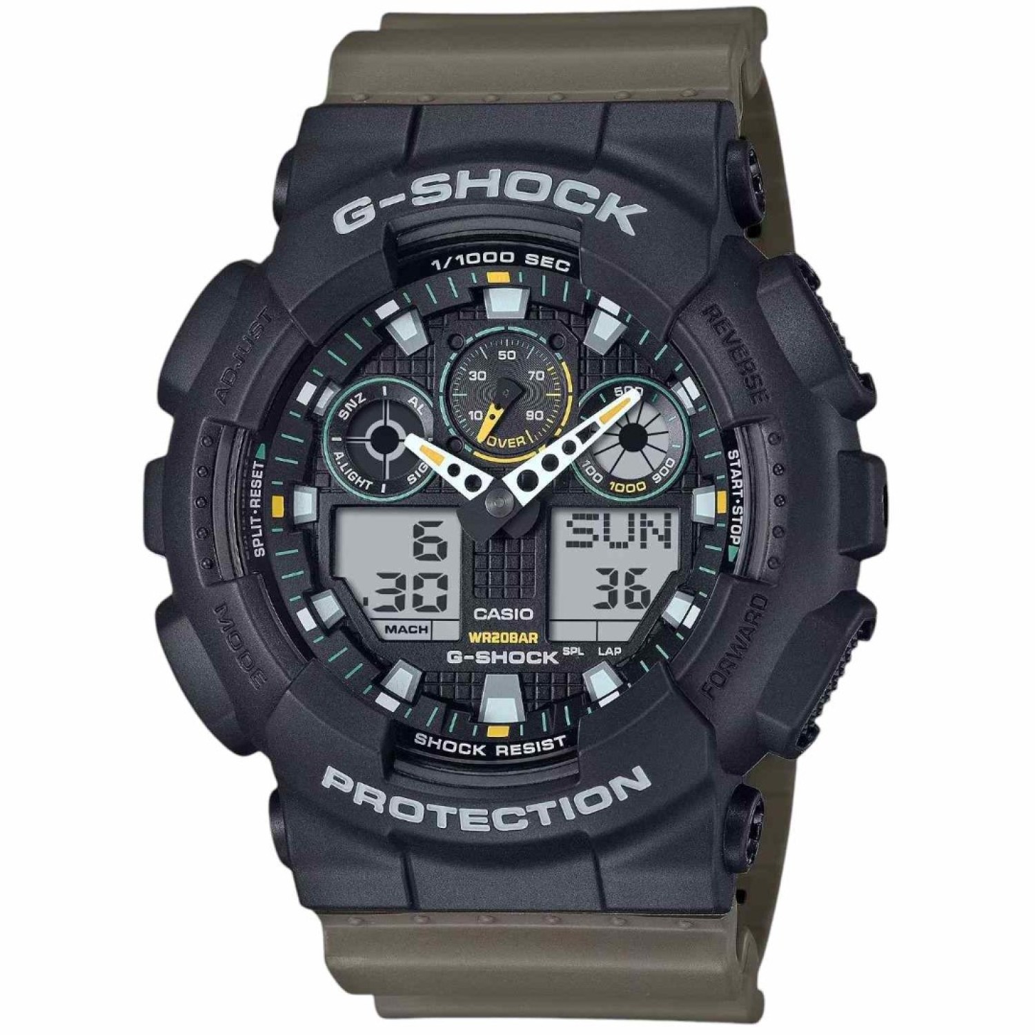 GA100TU-1A G-Shock Analogue Digital Watch – G-Shock GA100TU-1A G-Shock Analogue Digital Watch by G-Shock | Utilitarian practicality, savvy style — all with G-SHOCK functionality and toughness.