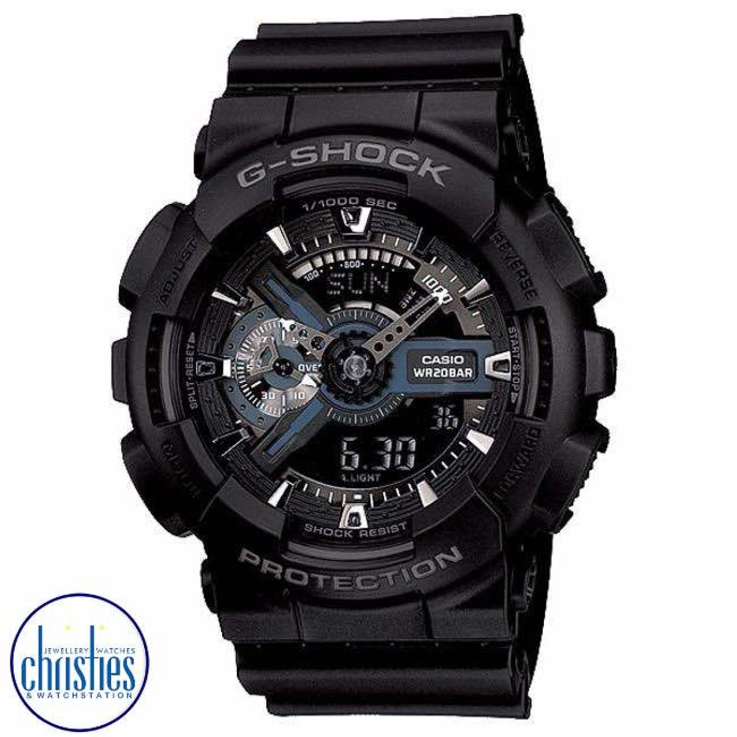 GA110 -1B G-Shock Analogue Digital Watch Afterpay GA110 -1B Afterpay G-Shock GA110 -1B G-Shock Analogue Digital Watch Afterpay. Based on the new X-Large Ana-Digi, GA100, the GA110 colours it in with all over hyper coloring. Even the LCD and button are color matched, but don’t let the colors fool you into thinking these are some to