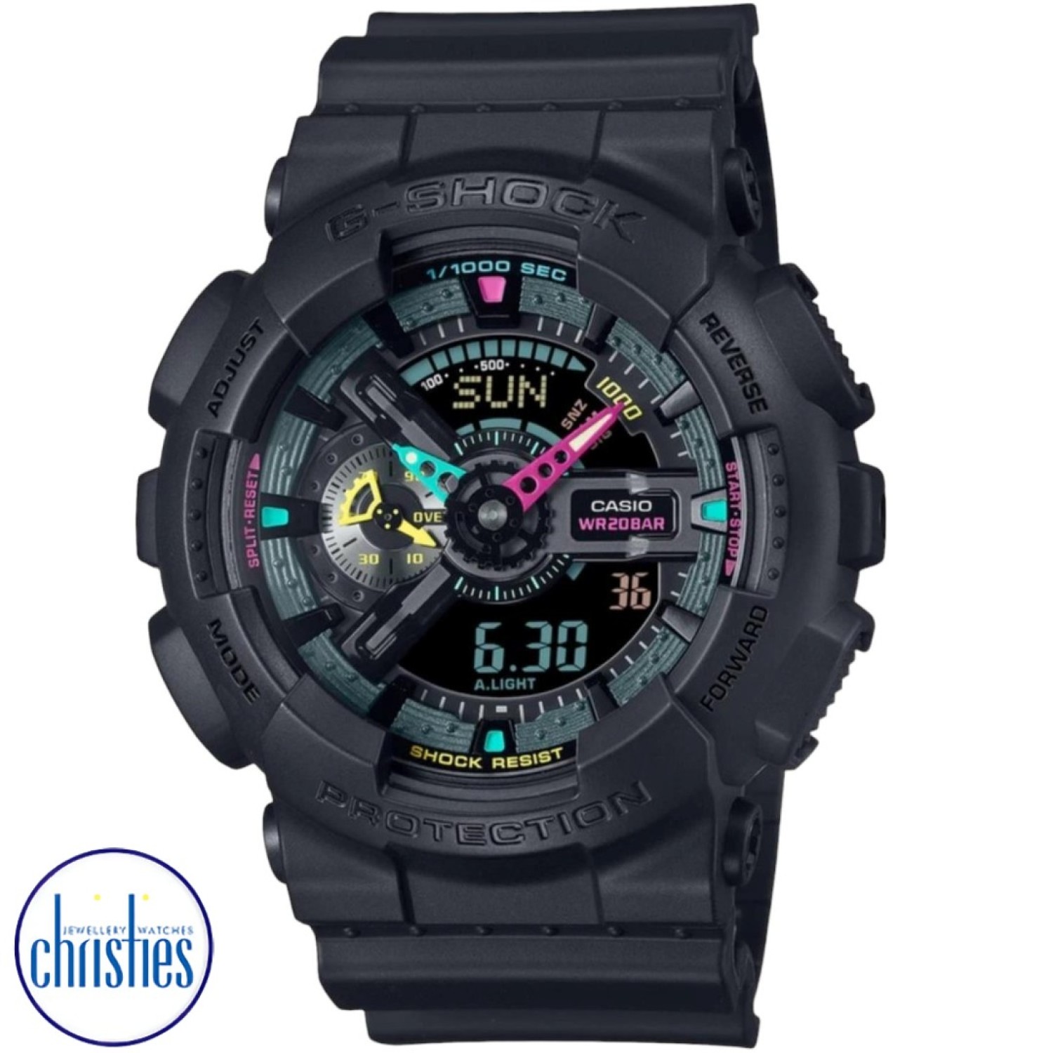 Christies Jewellery - GA110MF-1A G-Shock Vibrant Ana-Digital Watch Watches Auckland NZ GA110MF-1A G-Shock Vibrant Ana-Digital Watch | FREE Delivery | G-Shock: rugged precision meets festive discounts for a timepiece that stands out.