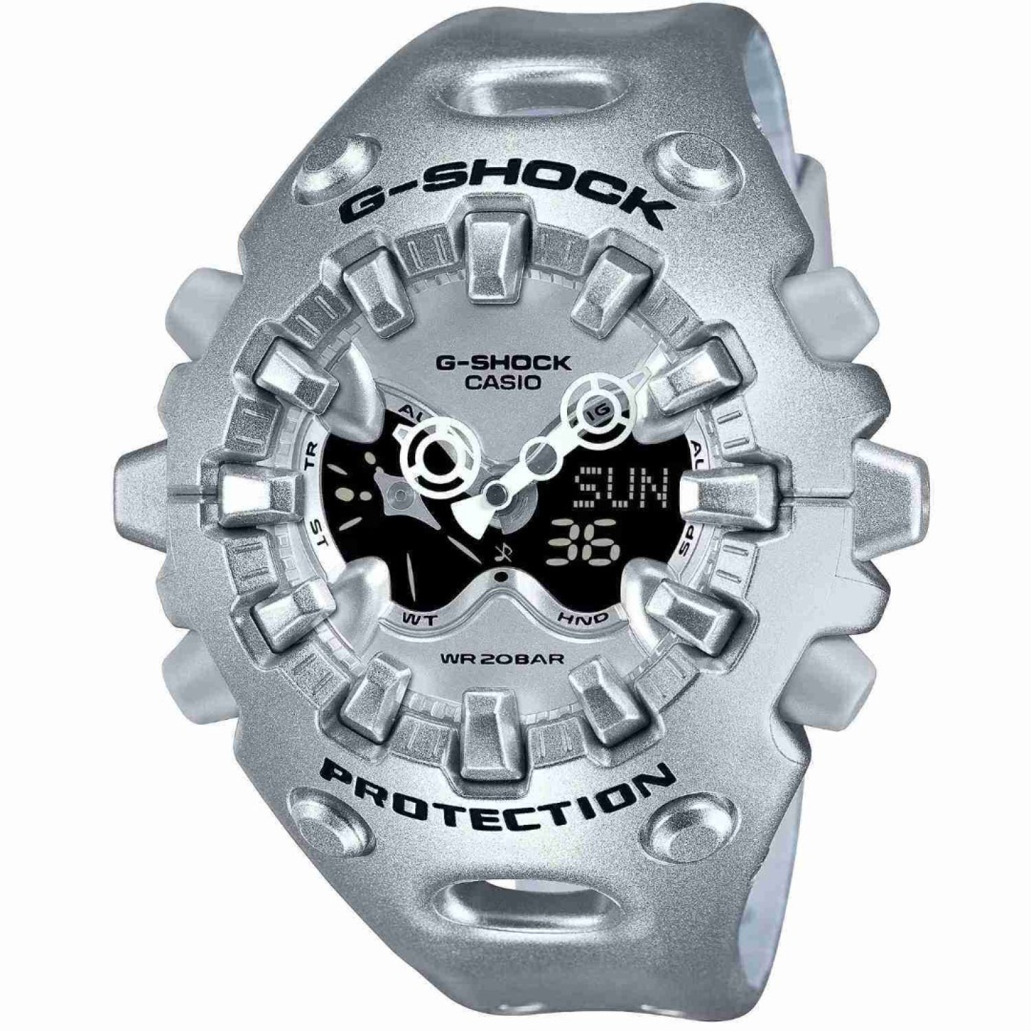 GAV01-8A Casio G-Shock Analog-Digital Watch – Shock Resistant, Full-Screen LCD, Metallic Openwork Dial, Water-Resistant