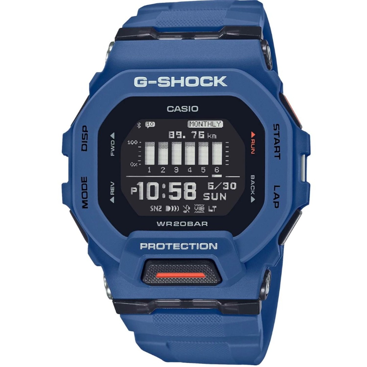 GBD200-2D Casio G-Shock G-SQUAD Watch GBD-200-2 Afterpay GBD200-2D Casio G-Shock G-SQUAD Watch. Say hello to some serious passion for sports with the G-SQUAD line of G-SHOCK watches. These models feature a square face design in colors chosen to calibrate with the most extreme workouts. Get in on the thinnest G-