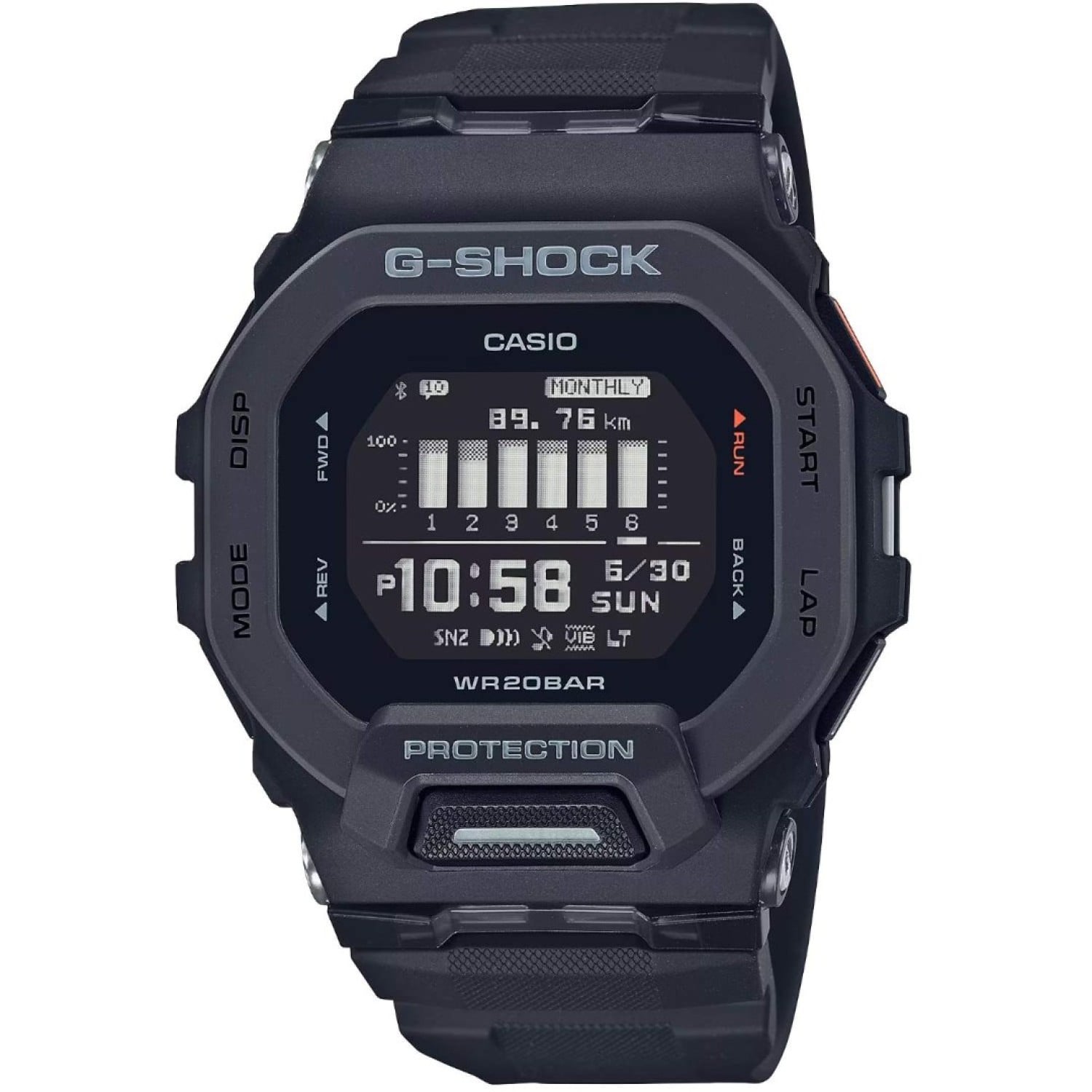 GBD200-1D Casio G-Shock G-SQUAD Watch GBD-200-1 Afterpay GBD200-1D Casio G-Shock G-SQUAD Watch. Say hello to some serious passion for sports with the G-SQUAD line of G-SHOCK watches. These models feature a square face design in colors chosen to calibrate with the most extreme workouts. Get in on the thinnest G-