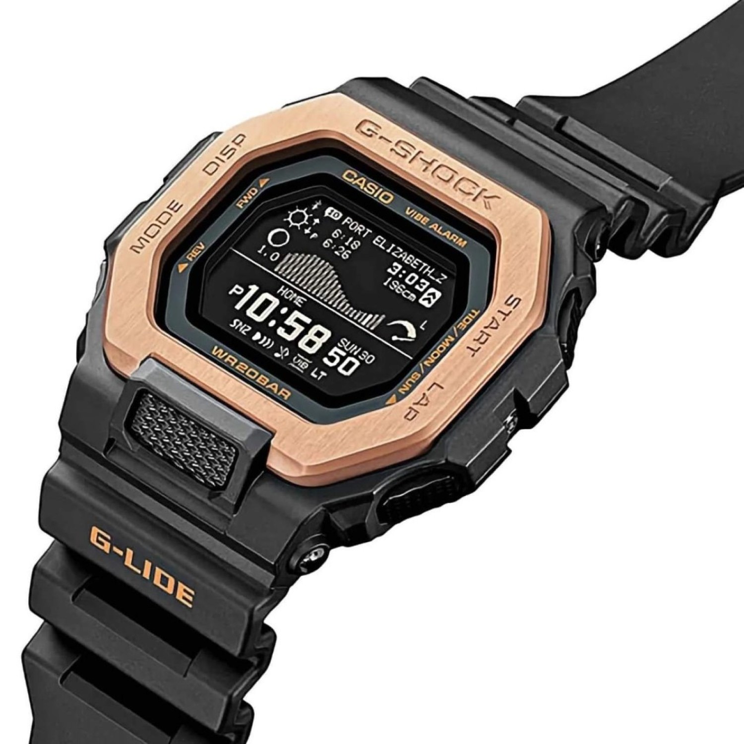GBX100NS-4 G-Shock G-LIDE Night Surfing Watch GBX100NS-4 Afterpay GBX100NS-4 G-Shock G-LIDE Night Surfing Watch. From the G-LIDE Series of G-SHOCK extreme sports watches comes a pair of new models that add night surfing designs to the GBX-100. This new model comes with the ability to display information required by surf
