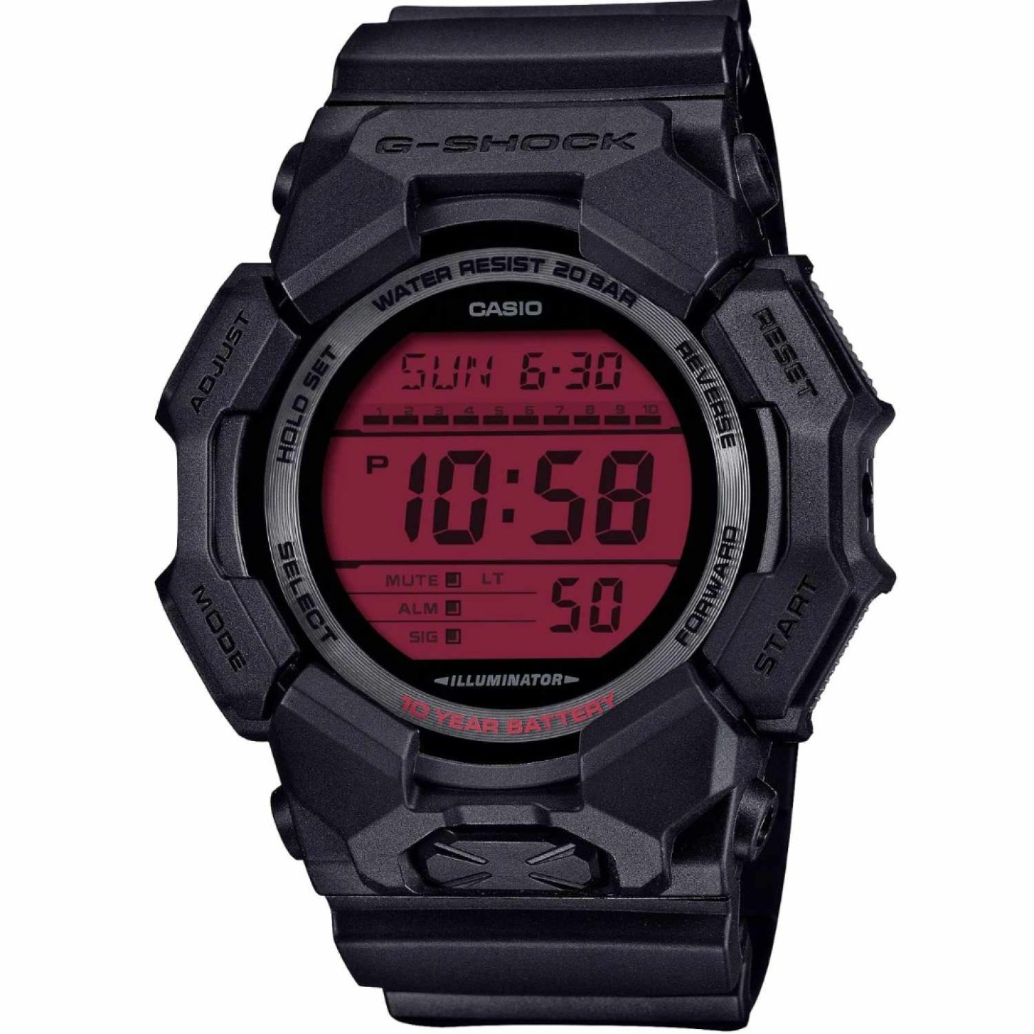 GD010BBR-1D G-Shock Black and Bold Red Digital Watch by G-Shock | G-SHOCK Black and Bold Red