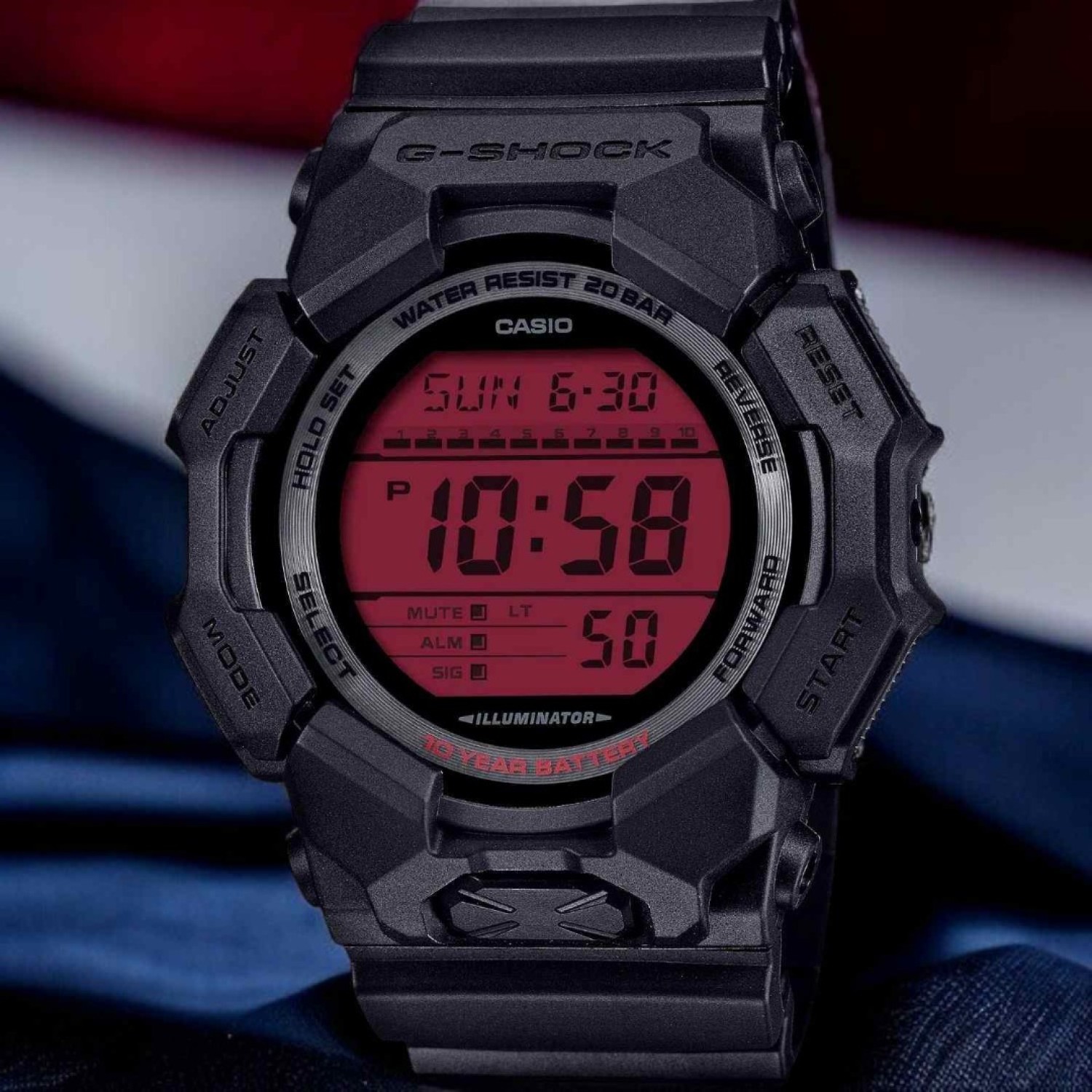 GD010BBR-1D G-Shock Black and Bold Red Digital Watch by G-Shock | G-SHOCK Black and Bold Red