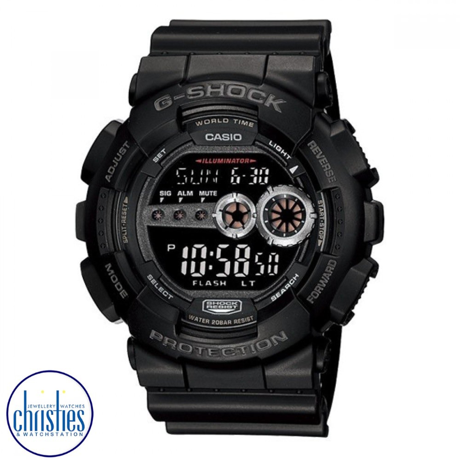 GD100-1B Casio G-Shock. The new GD-100 lineup uses a high brightness white LED as a backlight for the digital display, a feature which expresses the toughness that G-SHOCK represents, in the form of bright light. In addition to EL lighting G-shock prices 