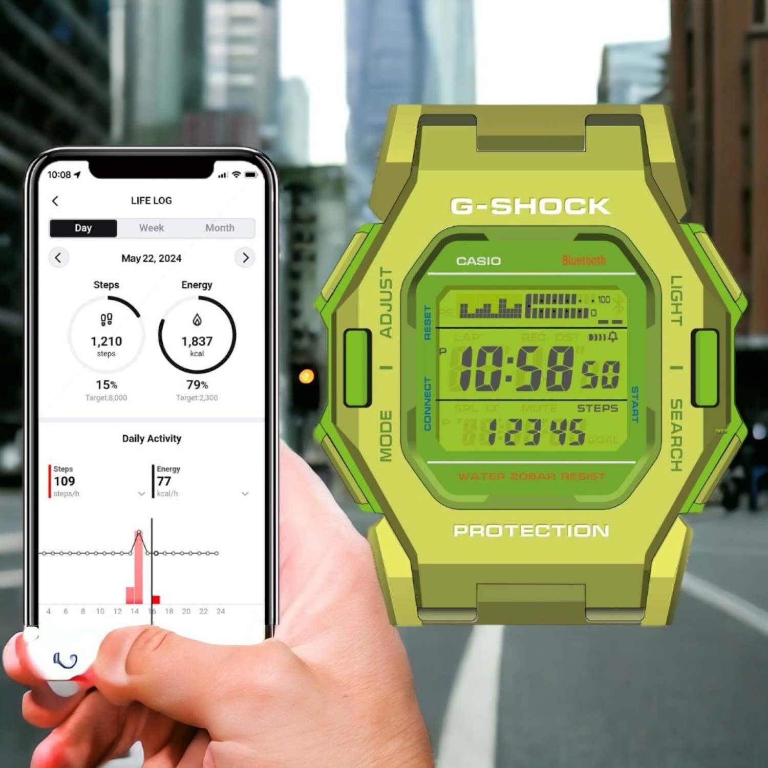 Christies Jewellery - GDB500S-3D G-Shock Step Tracker Watch Watches Auckland NZ GDB500S-3D G-Shock Step Tracker Watch GD-B500S-3 G-Shock Christmas Sale | FREE Delivery | Gear up for the holidays with G-Shock: rugged precision meets festive discounts for a timepiece that stands out.