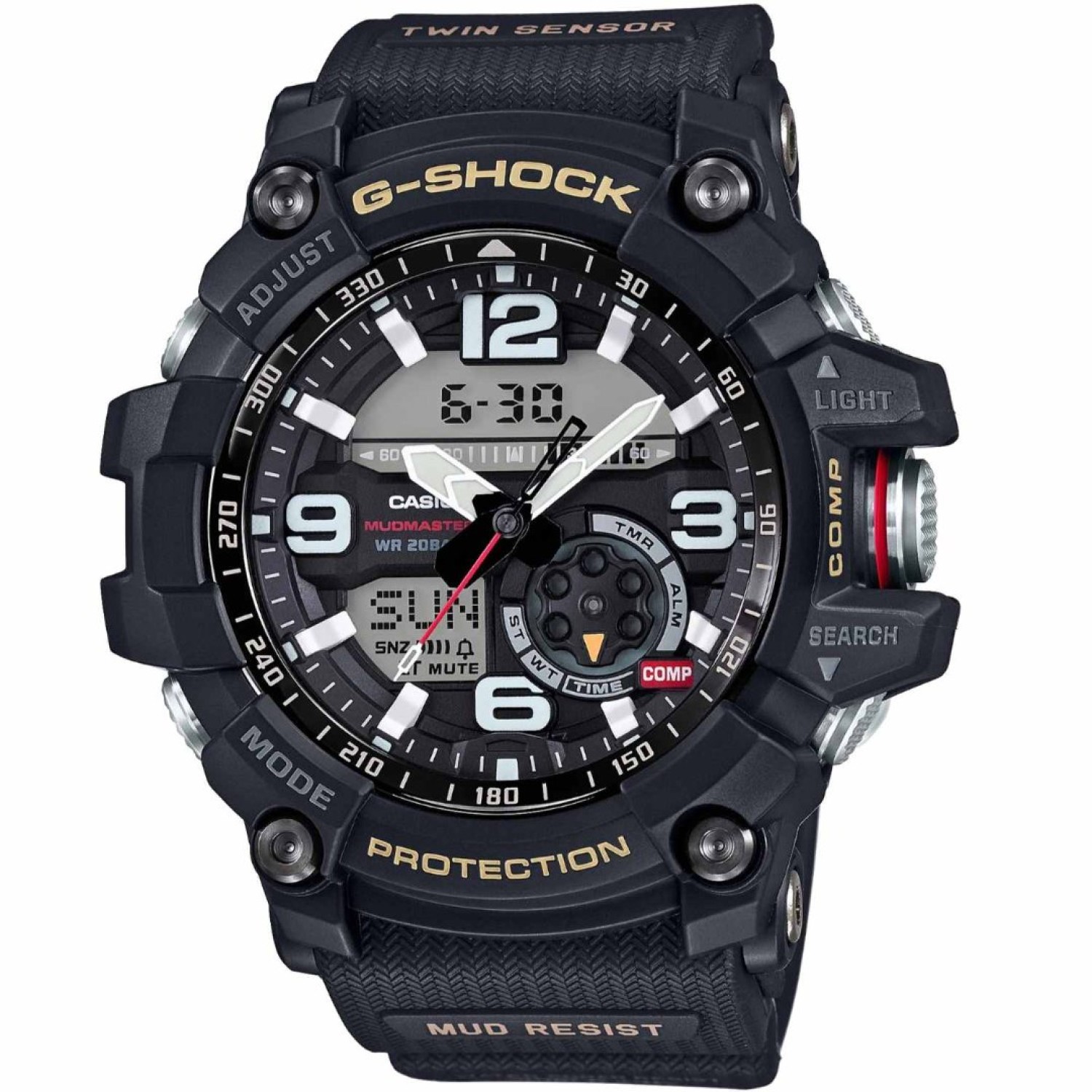 GG1000-1A G-SHOCK Mudmaster Compass Sensor Watch. This is the latest new addition to the MASTER OF G MUDMASTER Series, now available instore and online at Christies, was created especially for this whose work takes it into areas where piles of rubble, dir