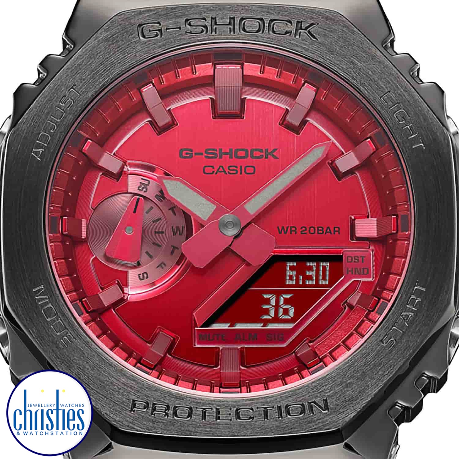 GM2100B-4A G-SHOCK Carbon Core Metal Clad Watch GM-2100B-4A Afterpay GSHOCKNZ GM2100B-4A G-SHOCK Carbon Core Metal Clad Watch. Go sleek, sharp and bold with a G-SHOCK standard-bearer in a metal-clad octagonal take on the original iconic design. Forged in stainless steel with rounded hairline finish, the strong bezel says super styl