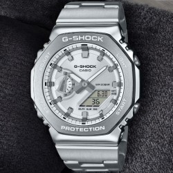 GM2110D-7A G-Shock Metal Bezel White Dial Watch