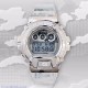 GM6900SCM-1 G-Shock Metal Bezel Watch. This new G-SHOCK Metal Covered Series includes the GM-110, GM-5600, and GM-6900 with a fashionable semi-transparent band and camouflage pattern. The bezel is forged, cut, and polished and then given a camouflage patt