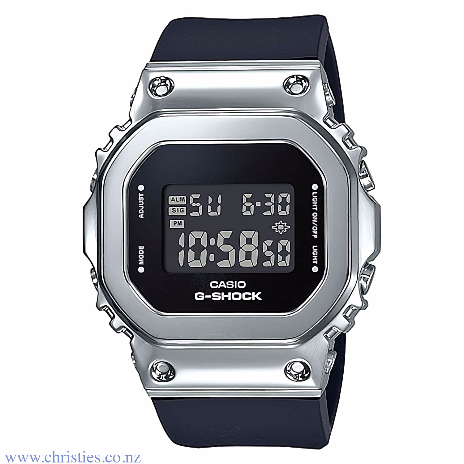 GM-S5600-1 G-Shock Metal Bezel Watch GM-S5600-1 - casio g-shock manual GMS5600-1 G-Shock Womens Metal Bezel Watch. Introducing new compact G-SHOCK models that are great choices for women who prefer mannish G-SHOCK styling. The iconic square design of the 5600 Series with a metal-covered bezel. All the shock resistance of th