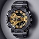 GM110BD-1A9 G-Shock – Shock-Resistant Black Stainless-Steel Watch with Gold Dial