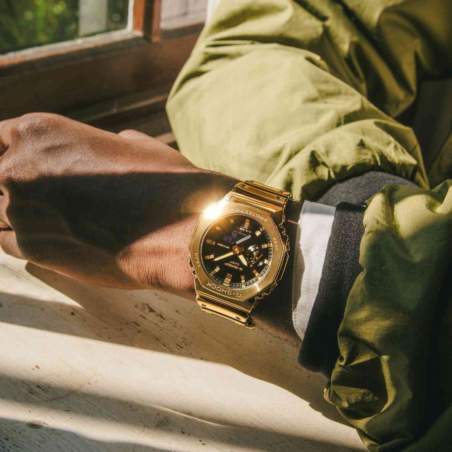 Casio G-Shock GM2100YMG-9A Gold Metallic Watch Front View