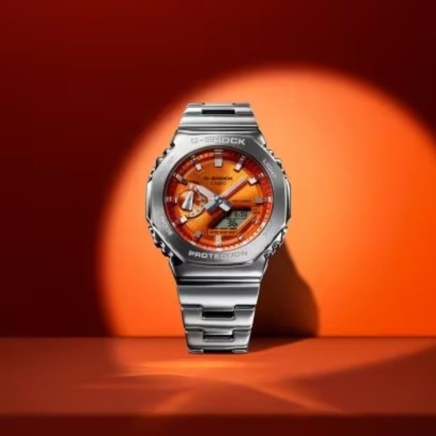 Christies Jewellery - GM2110D-4A G-Shock Blaze Orange Metal Bezel Watch Auckland NZ GM2110D-4A G-Shock Blaze Orange Metal Bezel Watch GM-2110D-4 G-Shock