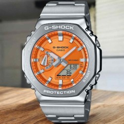 GM2110D-4A G-Shock Blaze Orange Metal Bezel Watch