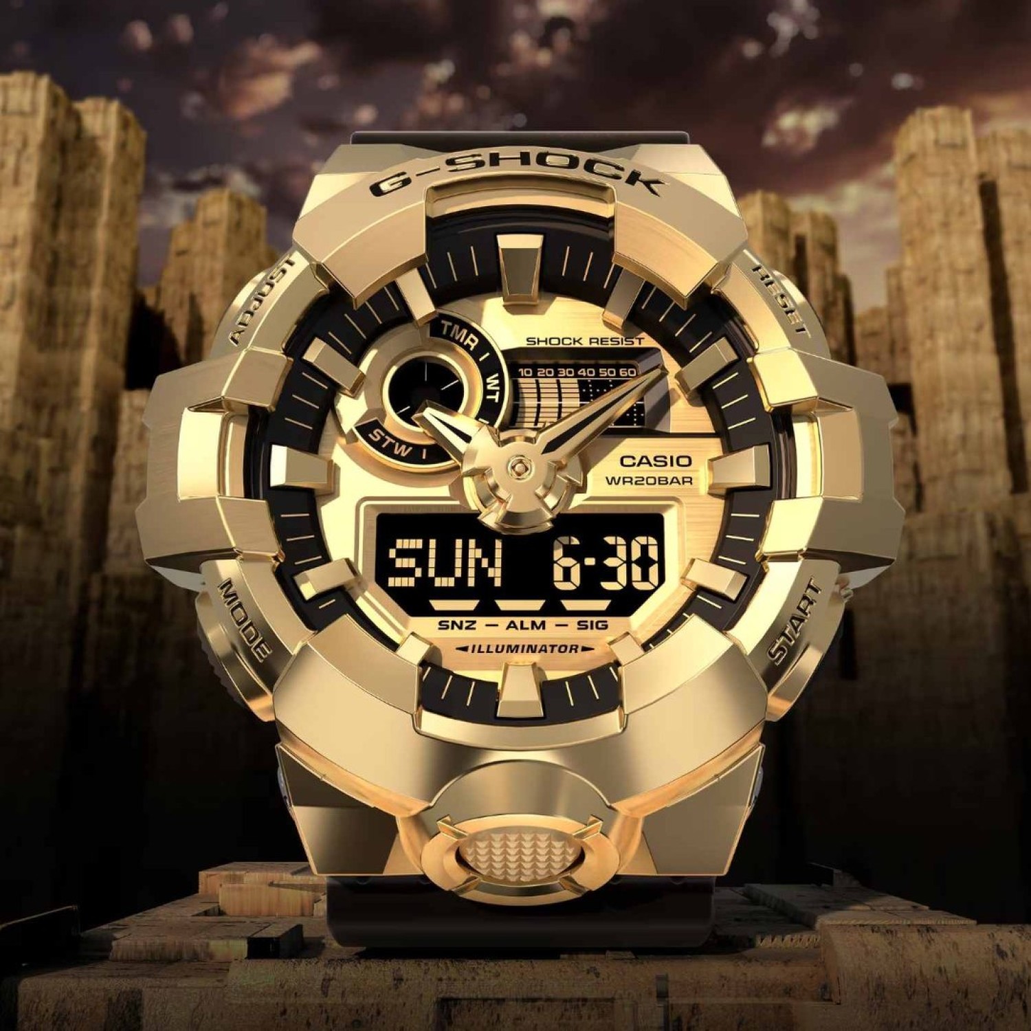 GM700G-9A Casio G-Shock – Gold-Tone Toughness Meets Timeless Style | FREE Delivery from NZ’s Authorized G-Shock Retailer GM700G-9A Casio G-Shock G-Steel – Gold-Tone Analogue Digital Watch with 200m Water Resistance and Rugged Resin Band