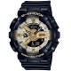 GMAS110GB-1A G-SHOCK Womens Black Gold Watch. Enjoy the iconic oversized GA-110 with a watch face designed for depth and dimension and numerous fine components, all in a timepiece with a smaller profile.