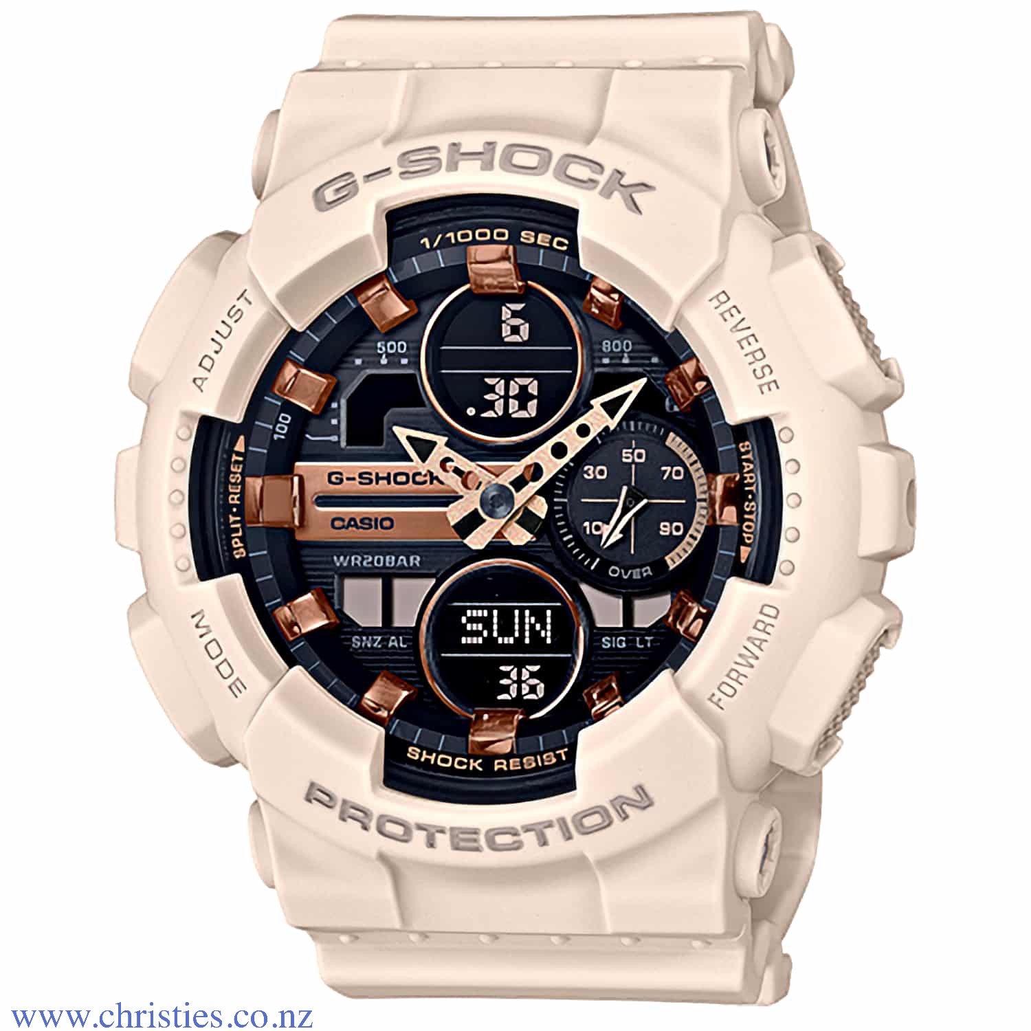 GMAS140M-4A Casio G-SHOCK  Womens Series Watch. Introducing new compact G-SHOCK models that are great choices for women who prefer G-SHOCK styling. These new models represent a down-sizing of the popular GA140. 2 Year Casio Guarantee which is only availab