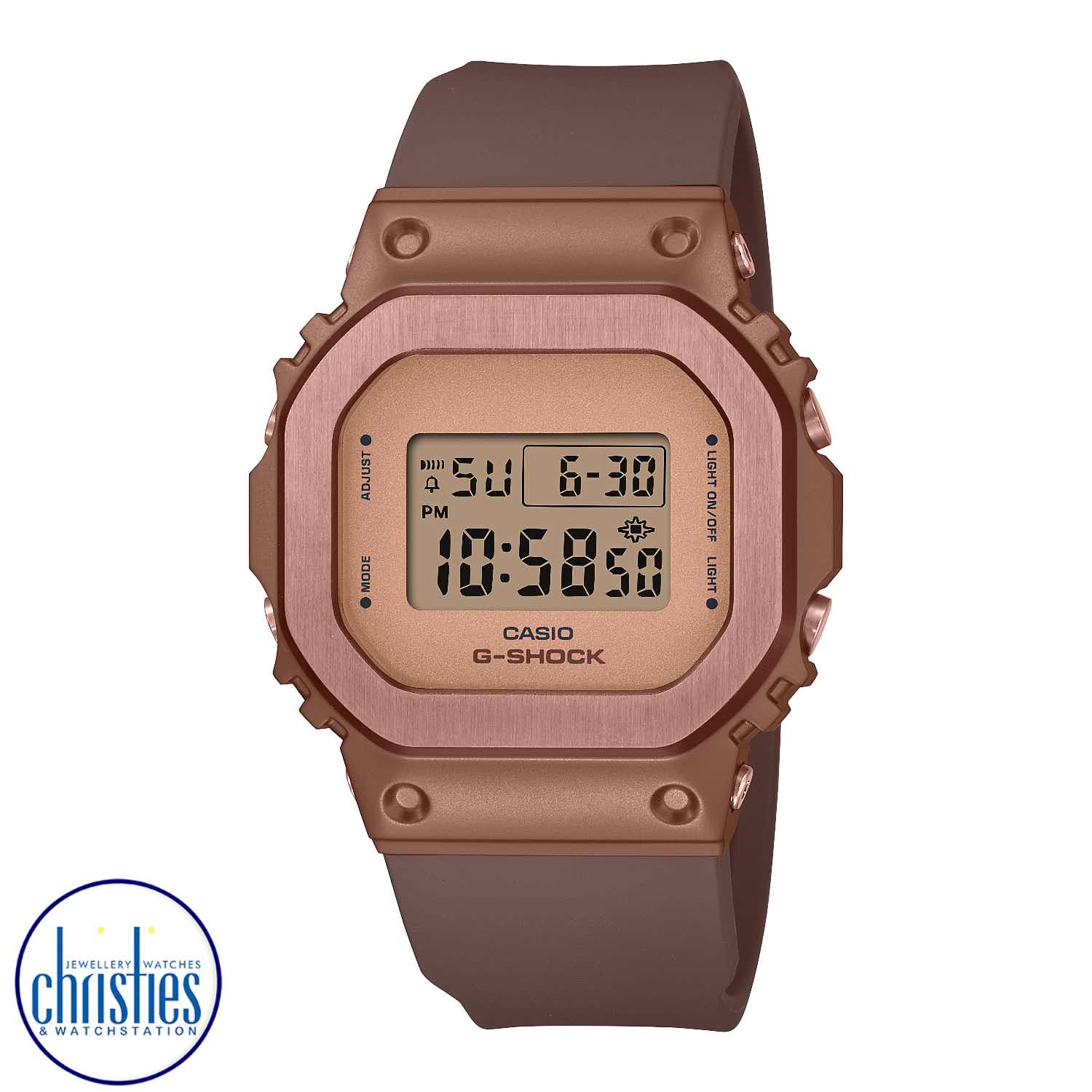 GMS5600BR-5 G-Shock Womens Monochromatic Bronze Watch. Bask in the glow of warm bronze — a metal-clad G-SHOCK with a smaller profile.