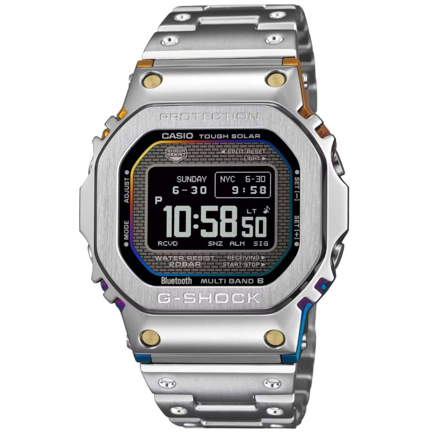 g-shock-gmw-bz5000rc-1d-rainbow-full-metal Casio G-Shock GMW-BZ5000RC-1D full metal square watch with gradient rainbow ion plated finish