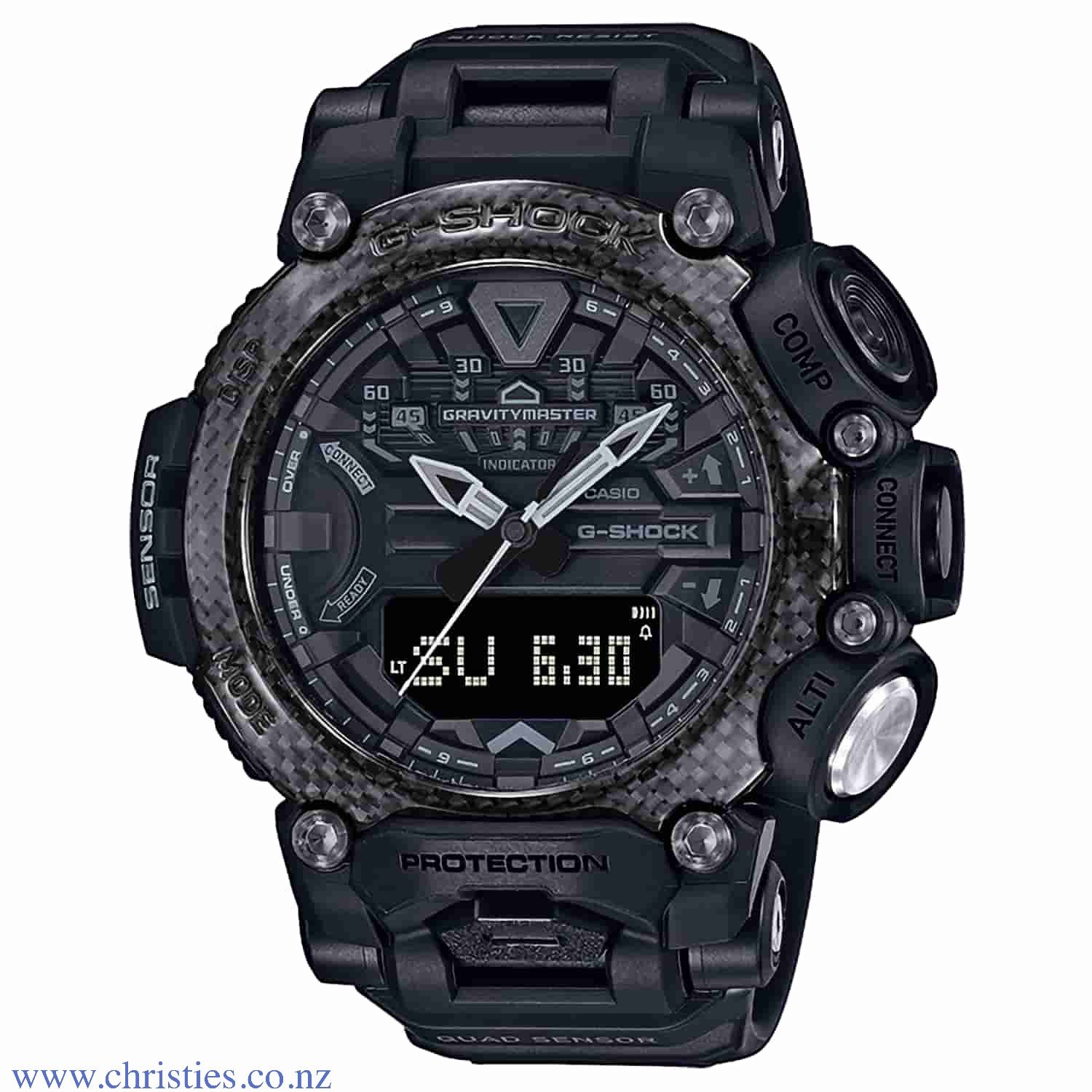 GRB200-1B Casio G-Shock Gravitymaster Watch GR-B200-1B Afterpay GRB200-1B Casio G-Shock Gravitymaster Watch. Start with strong, lightweight carbon fibre, then add rugged style in a handsome black and grey colour scheme. Now you’re ready for anything. Designed for pros working in tough environments, MASTER of G speci