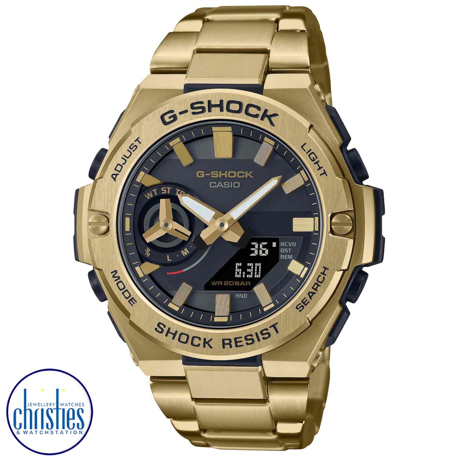 GSTB500GD-9A Casio G-Shock G-STEEL Solar Bluetooth Watch GST-B500GD-9A g-shock prices nz GSTB500GD-9A Casio G-Shock G-STEEL Solar Bluetooth Watch g-shock pascoes
