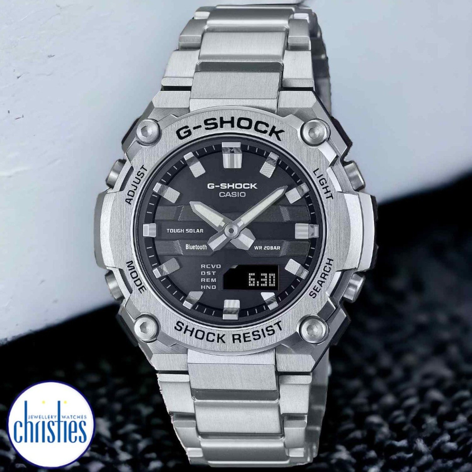 Christies Jewellery - GSTB600D-1A G-Shock G-Steel Solar Watch Watches Auckland NZ GSTB600D-1A G-Shock G-Steel Solar Watch GST-B600D-1A G-Shock Christmas Sale | FREE Delivery | Gear up for the holidays with G-Shock: rugged precision meets festive discounts for a timepiece that stands out.