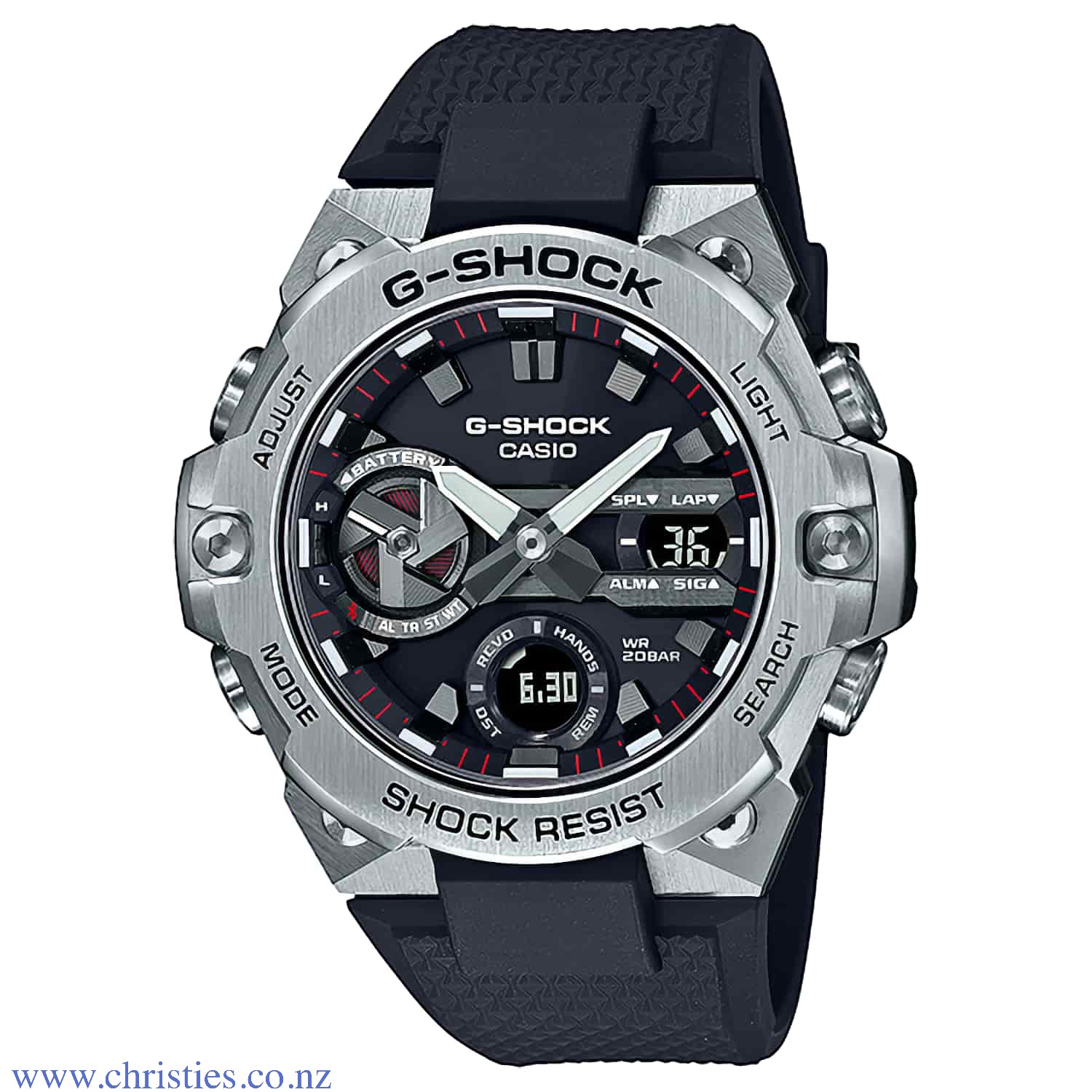GSTB400-1A Casio G-Shock G-STEEL Watch GST-B400-1A Afterpay GSTB400-1A Casio G-Shock G-STEEL Watch. Introducing new colour variations to the lineup of slim G-STEEL GST-B400 models with new, improved designs made possible by a thin module and carbon core guard structure. There is a standard model in this lineup, th