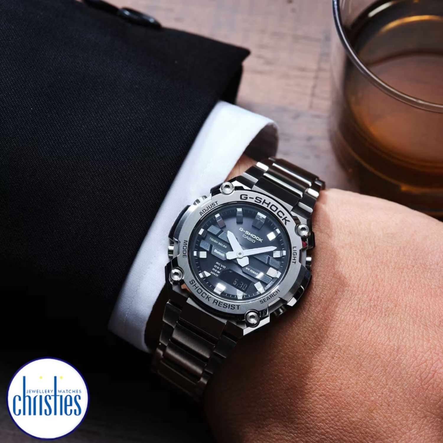 Christies Jewellery - GSTB600D-1A G-Shock G-Steel Solar Watch Watches Auckland NZ GSTB600D-1A G-Shock G-Steel Solar Watch GST-B600D-1A G-Shock Christmas Sale | FREE Delivery | Gear up for the holidays with G-Shock: rugged precision meets festive discounts for a timepiece that stands out.