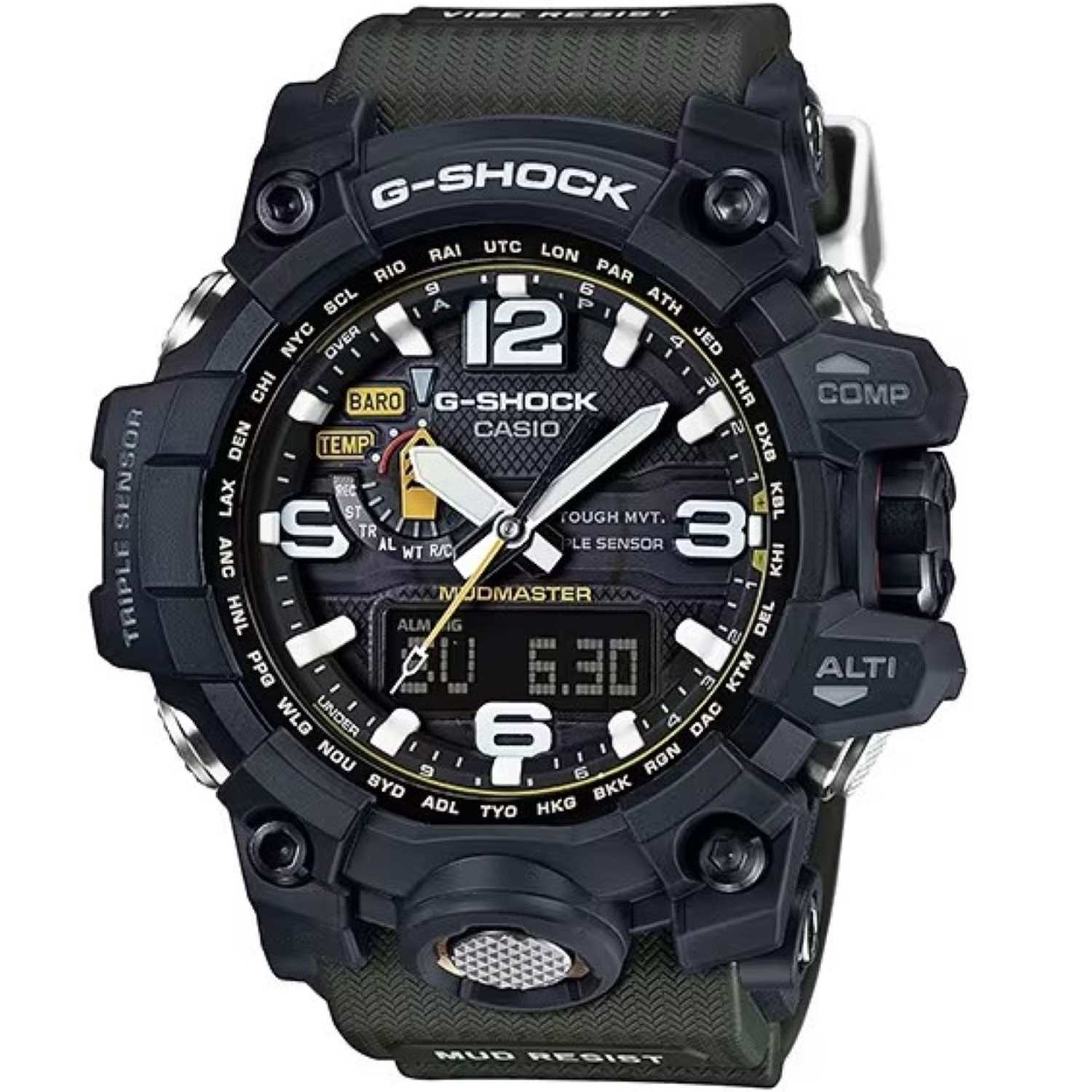 GWG1000-1A3 G-SHOCK Solar Mudmaster Compass Altimeter GWG-1000-1A3. This new MUDMASTER model, now available instore and online at Christies, was created especially for those whose work takes them into areas where piles of rubble, dirt, and debris are pres