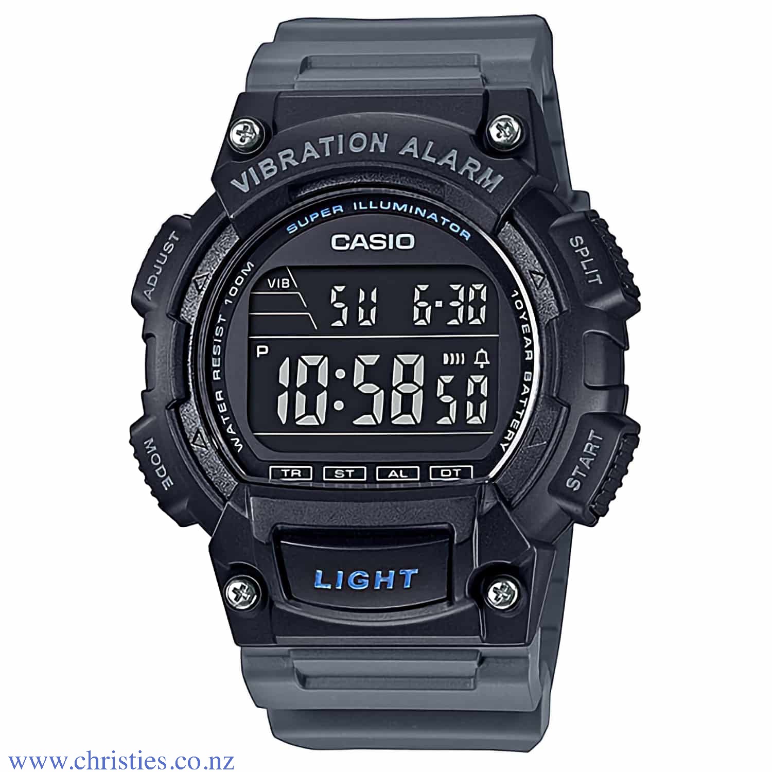 W736H-8BV Casio Digital Alarm Chronograph Watch. Introducing a new colour for the multi-functional and sporty W-736H lineup. A light-on-dark LCD is both cool and fashionable. 10-year battery life virtually eliminates the need to worry about battery replac