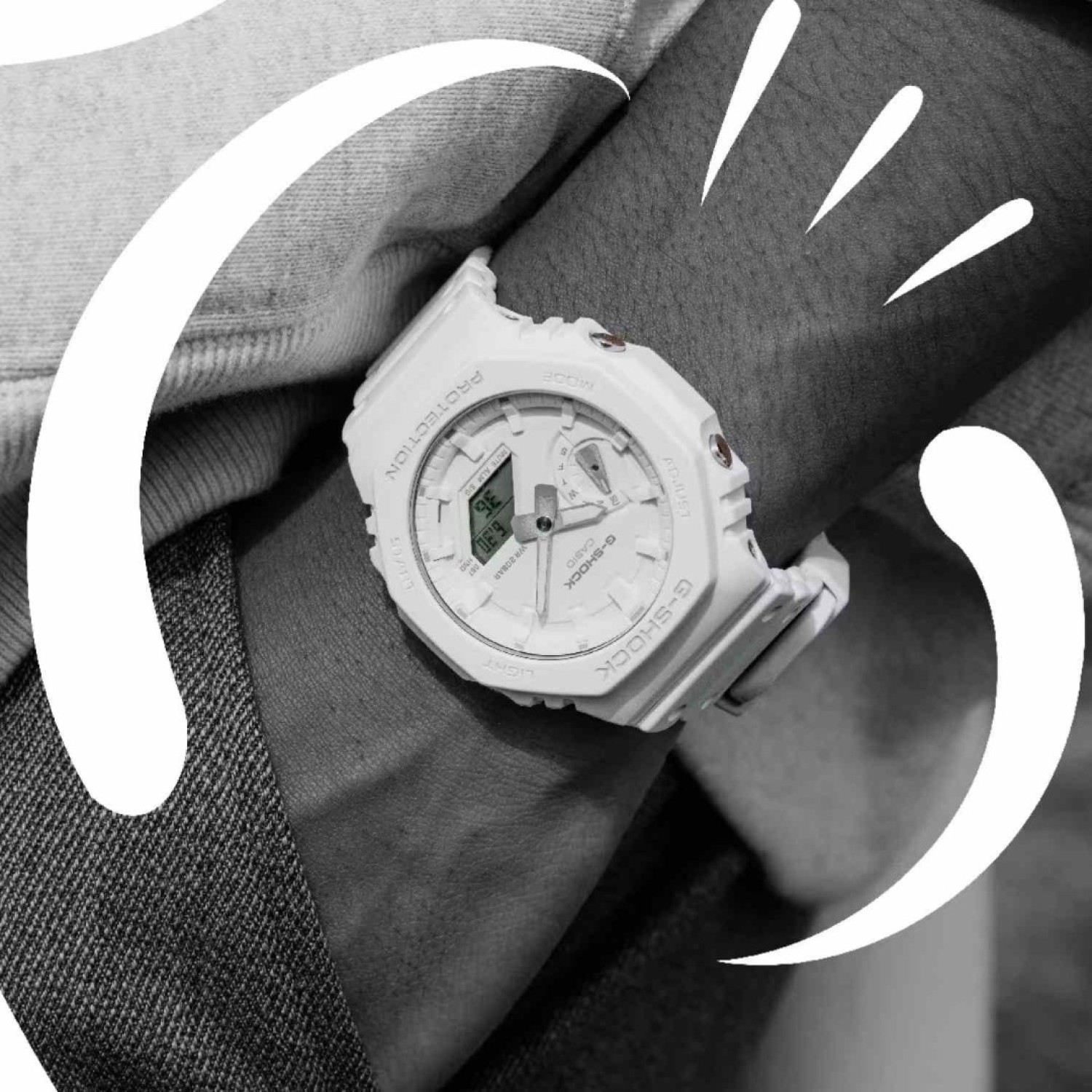 Christies Jewellery - GA2100-7A7 Casio G-Shock Carbon Core Watch - White Resin Case GA2100-7A7 Casio G-Shock Carbon Core Watch with white resin case and carbon core guard structure