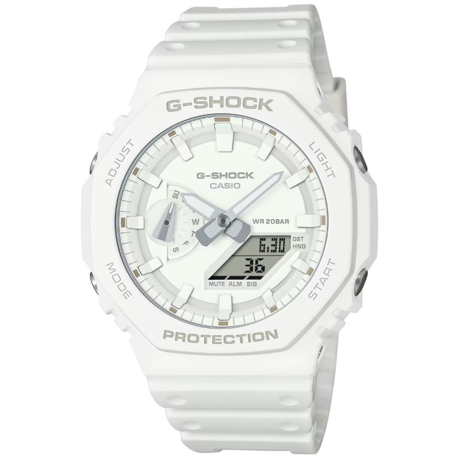 Christies Jewellery - GA2100-7A7 Casio G-Shock Carbon Core Watch - White Resin Case GA2100-7A7 Casio G-Shock Carbon Core Watch with white resin case and carbon core guard structure