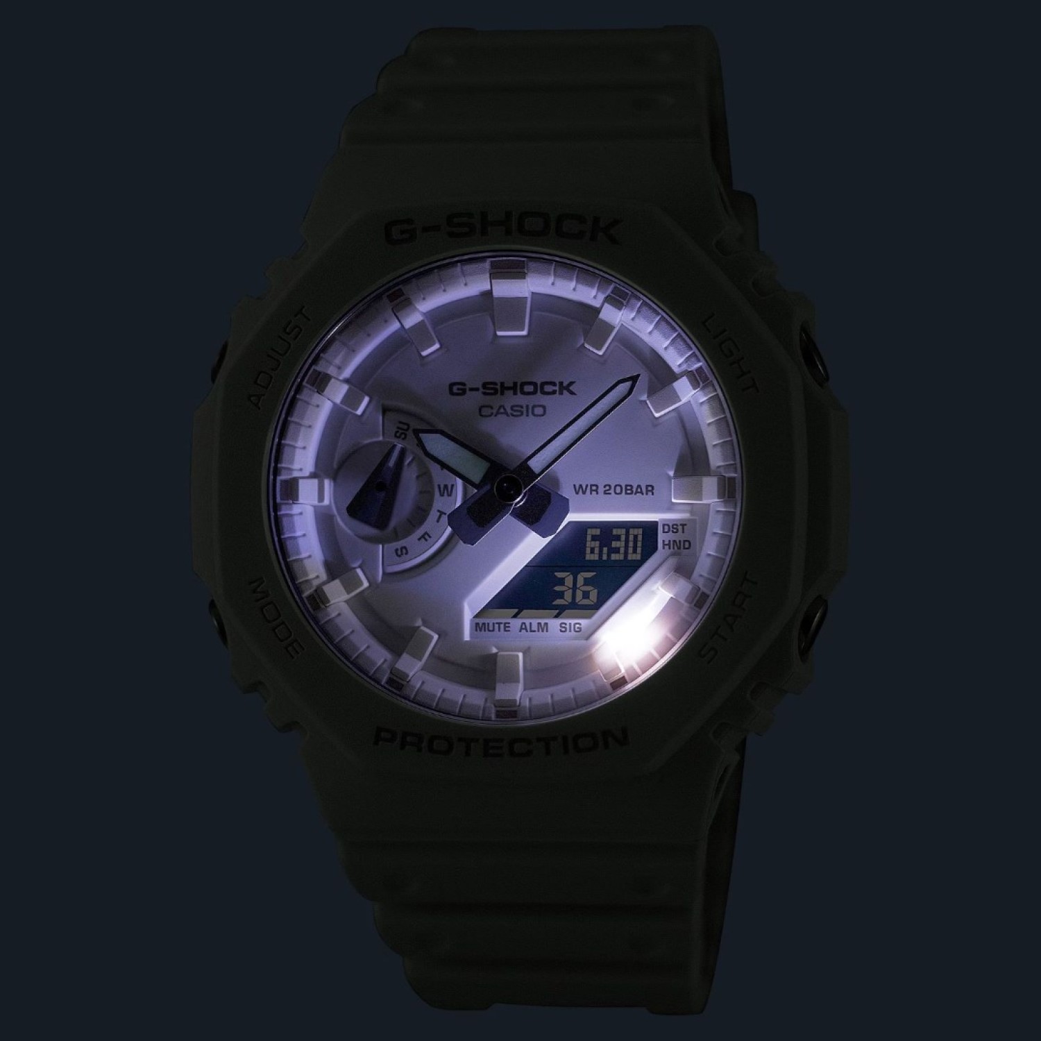 Christies Jewellery - GA2100-7A7 Casio G-Shock Carbon Core Watch - White Resin Case GA2100-7A7 Casio G-Shock Carbon Core Watch with white resin case and carbon core guard structure
