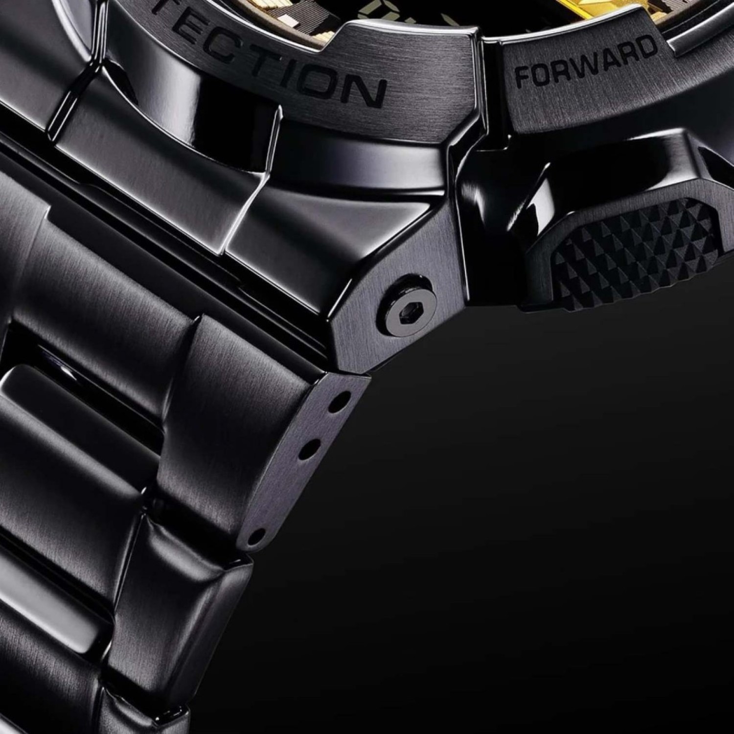 GM110BD-1A9 G-Shock – Rugged Black Stainless-Steel Watch with Gold Dial GM110BD-1A9 G-Shock – Shock-Resistant Black Stainless-Steel Watch with Gold Dial