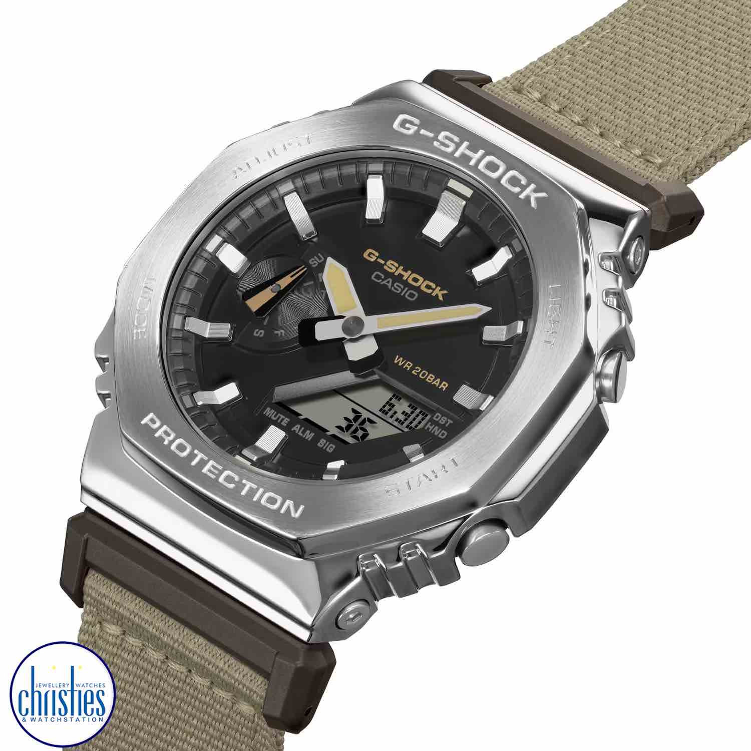 Christies Jewellery - GM2100C-5A G-Shock Military Field Watch Style with Cloth Band Watch GM2100C-5A G-Shock Military Field Watch Style with Cloth Band Watch. Experience the GM2100C-5A G-Shock Military Field Watch Style with Cloth Band Watch, now available at Christies.
