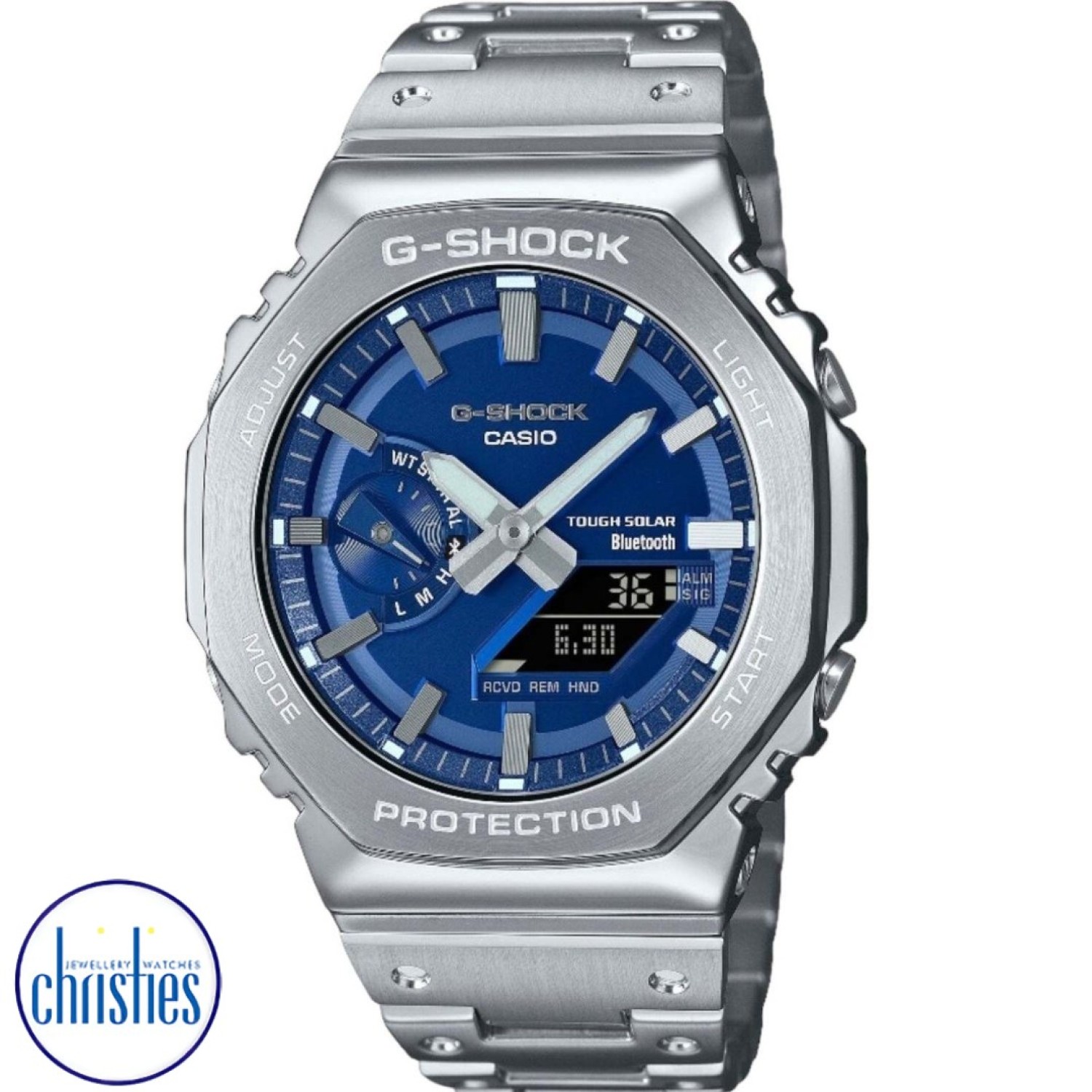Christies Jewellery - GMB2100AD-2A G-Shock Full Metal Blue Dial Watch Watches Auckland NZ GMB2100AD-2A G-Shock Full Metal Blue Dial Watch | FREE Delivery | G-Shock: rugged precision meets festive discounts for a timepiece that stands out.