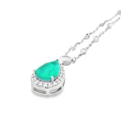 Sterling Silver Green CZ Pendant | QNAND04221/G Sterling Silver Green CZ Pendant | QNAND04221/G