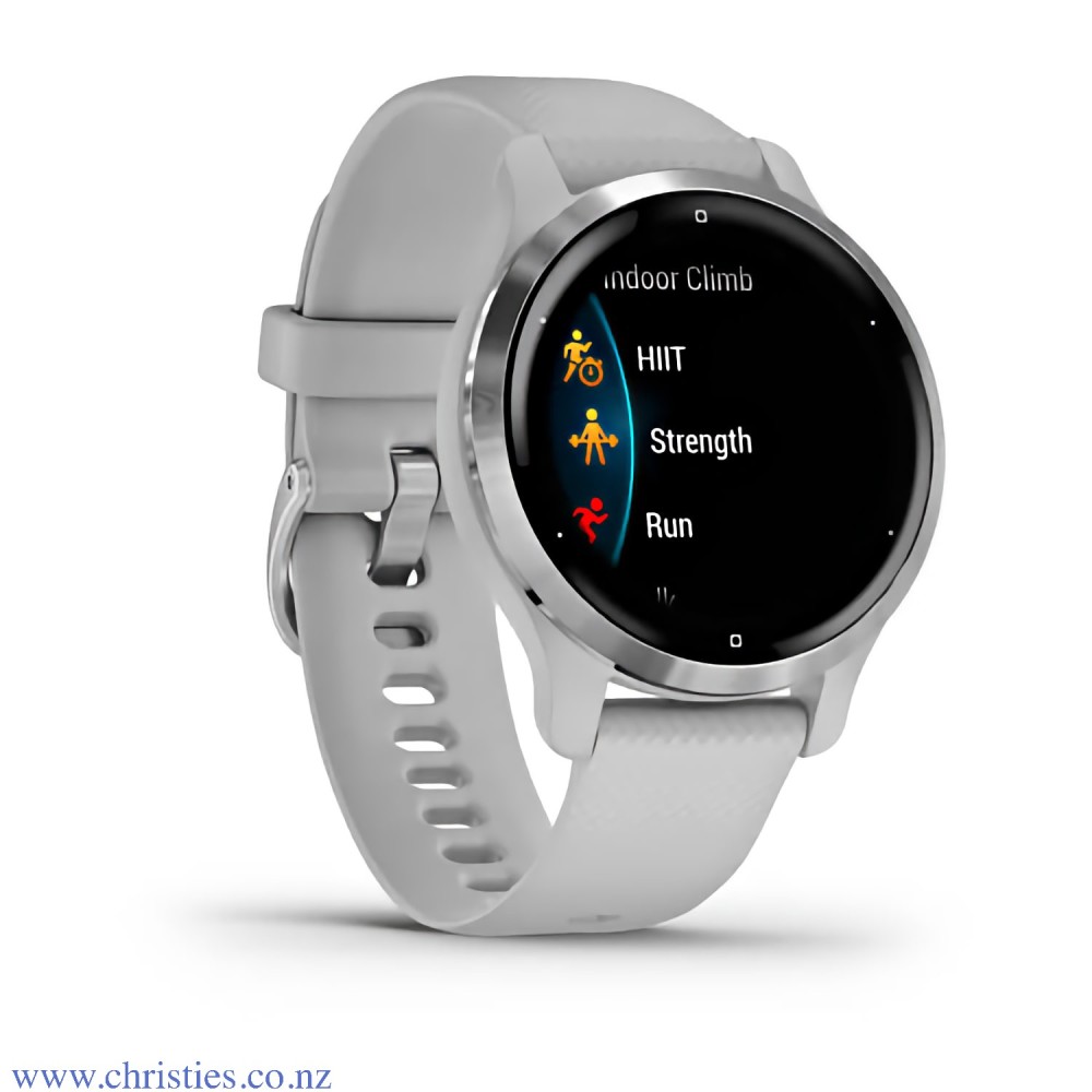 Garmin Venu 2S Silver Stainless Steel Bezel with Mist Gray Case and Silicone Band 010-02429-12 Afterpay Garmin Venu 2S Silver Stainless Steel Bezel with Mist Gray Case and Silicone Band. Mind And Body — Connected By Garmin. When you live healthy, you live better. This smaller-sized GPS smartwatch has advanced health monitoring and fitness features to help y