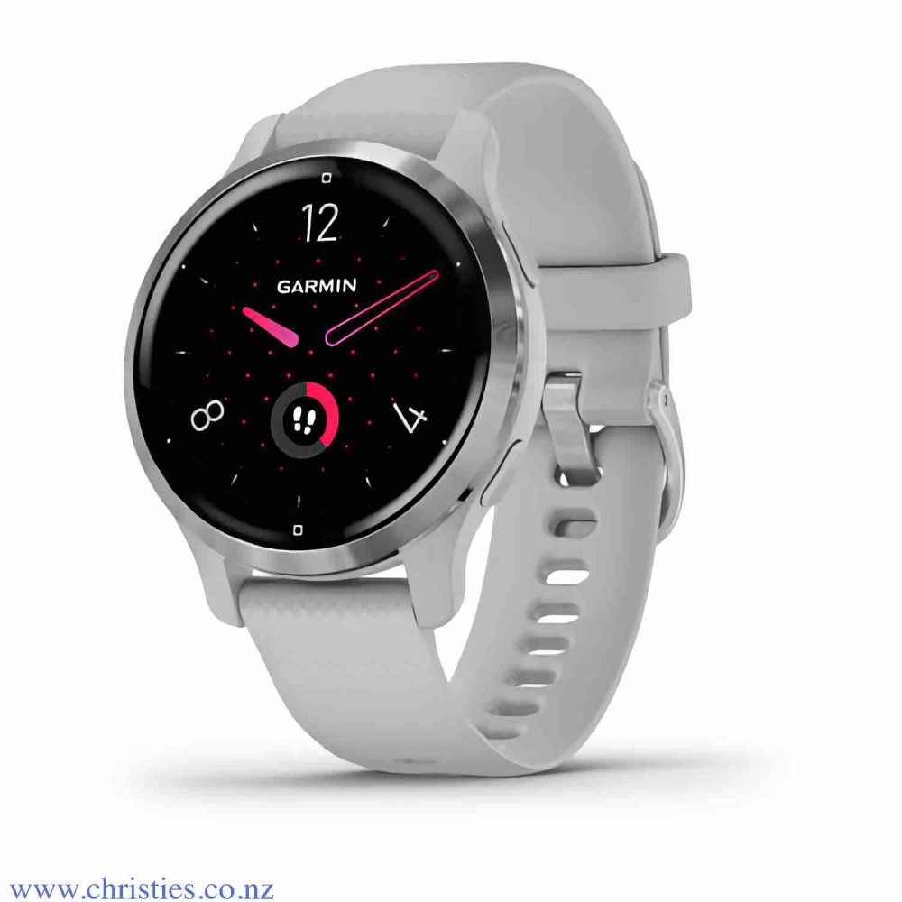 Garmin Venu 2S Silver Stainless Steel Bezel with Mist Gray Case and Silicone Band 010-02429-12 Afterpay Garmin Venu 2S Silver Stainless Steel Bezel with Mist Gray Case and Silicone Band. Mind And Body — Connected By Garmin. When you live healthy, you live better. This smaller-sized GPS smartwatch has advanced health monitoring and fitness features to help y