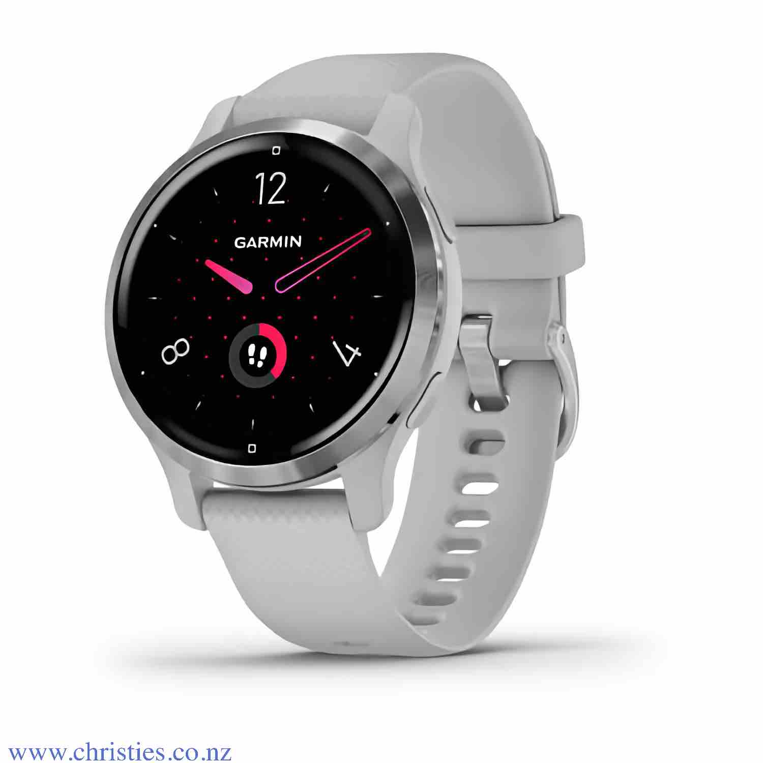 Garmin Venu 2S Silver Stainless Steel Bezel with Mist Gray Case and Silicone Band 010-02429-12 Afterpay Garmin Venu 2S Silver Stainless Steel Bezel with Mist Gray Case and Silicone Band. Mind And Body — Connected By Garmin. When you live healthy, you live better. This smaller-sized GPS smartwatch has advanced health monitoring and fitness features to help y