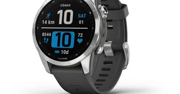 Garmin Fenix 7S Smartwatch - Silver with Graphite Band