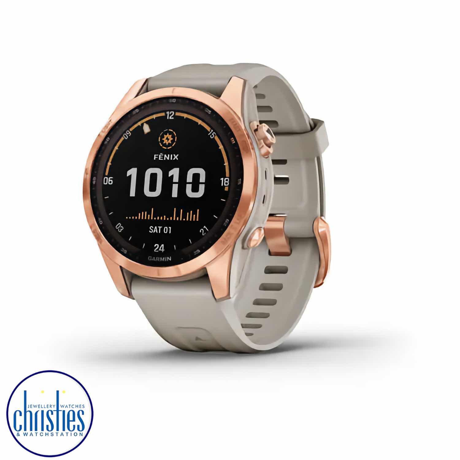 Garmin fenix 7S Watch Solar Edition Rose Gold with Light Sand Band Titanium & Light Sand Band 010-02539-22 garmin fenix 7 sale nz Garmin fenix 7S Watch Solar Edition Rose Gold with Light Sand Band