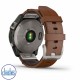 Garmin fenix 7 Sapphire Solar Titanium & Chestnut Leather Band Garmin watches