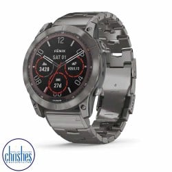 Garmin fenix 7  Sapphire Solar Titanium with Carbon Grey DLC Vented Titanium Band