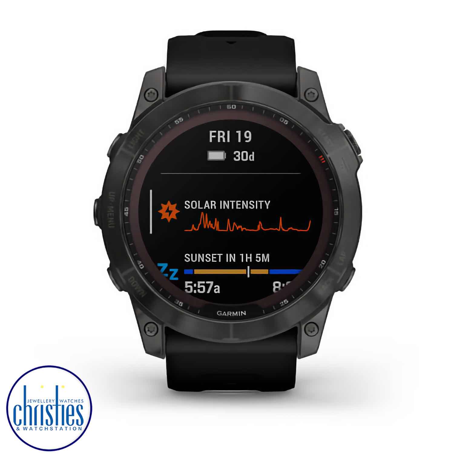 Garmin fenix 7X Sapphire Solar Grey DLC Titanium & Black Band 010-02541-12 Garmin nz afterpay Garmin fenix 7X Sapphire Solar Grey DLC Titanium & Black Band Garmin watches pascoes