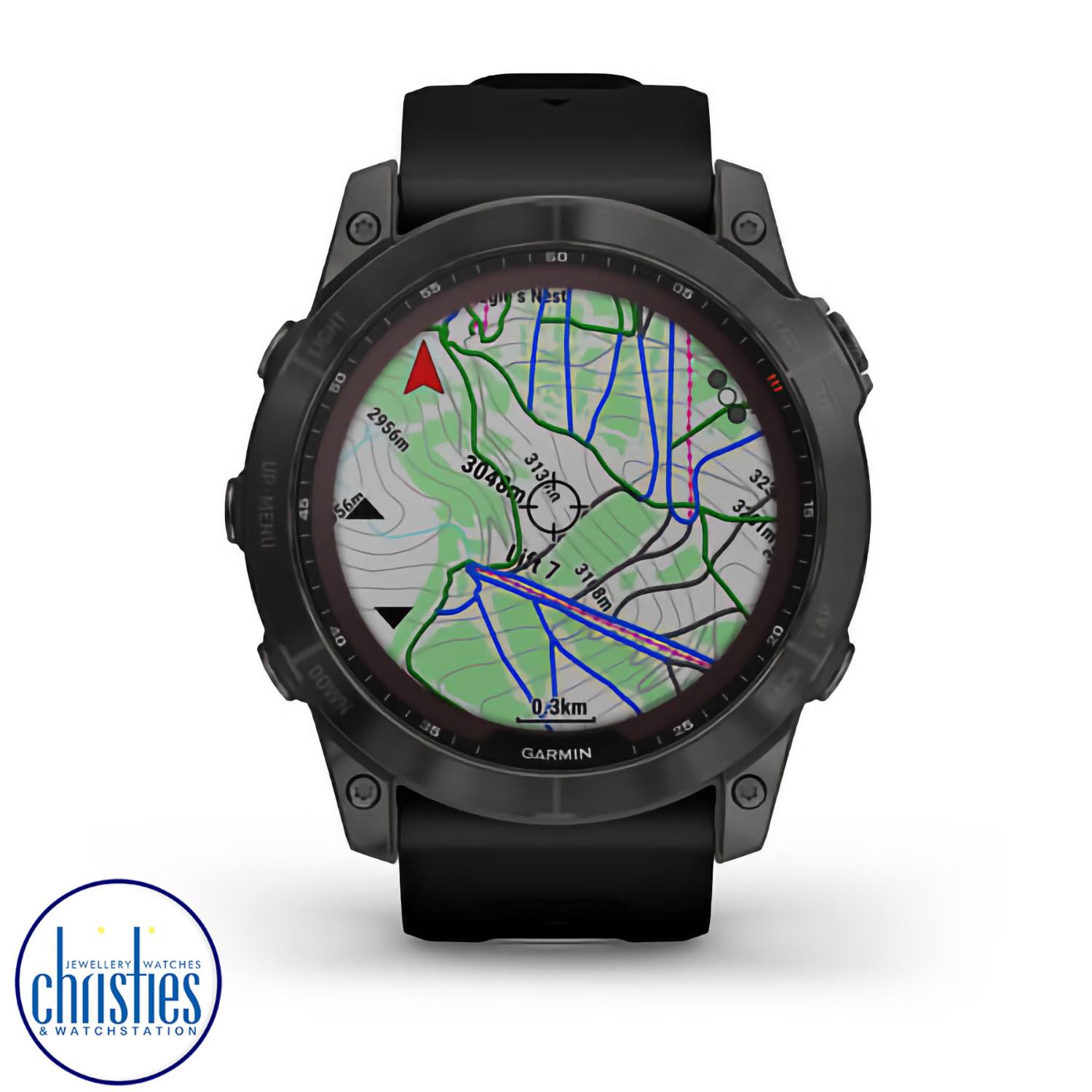 Garmin fenix 7X Sapphire Solar Grey DLC Titanium & Black Band 010-02541-12 Garmin nz afterpay Garmin fenix 7X Sapphire Solar Grey DLC Titanium & Black Band Garmin watches pascoes