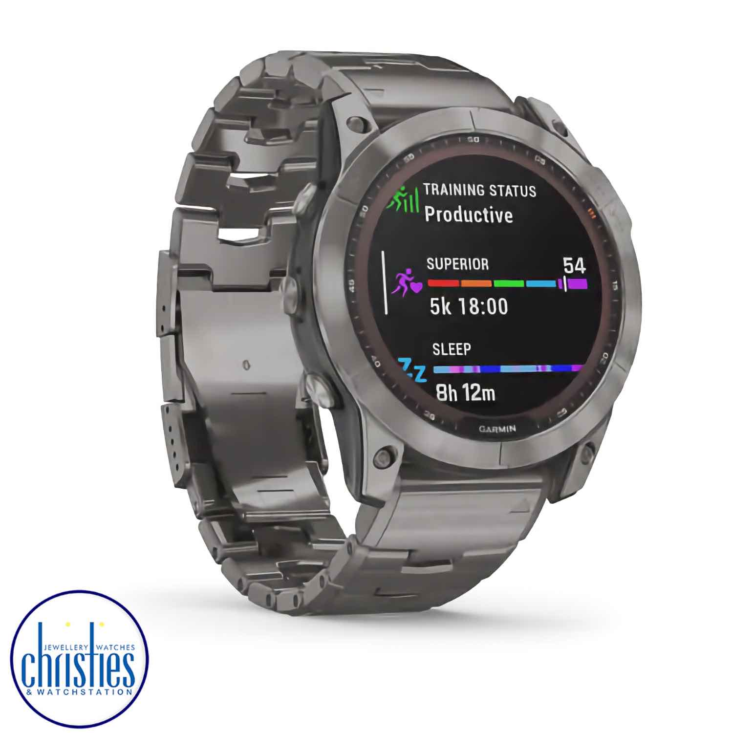 Garmin fenix 7X Sapphire Solar Titanium with Carbon Grey DLC Vented Titanium Band 010-02541-28 Garmin fenix 7X Sapphire Solar Titanium with Carbon Grey DLC Vented Titanium Band