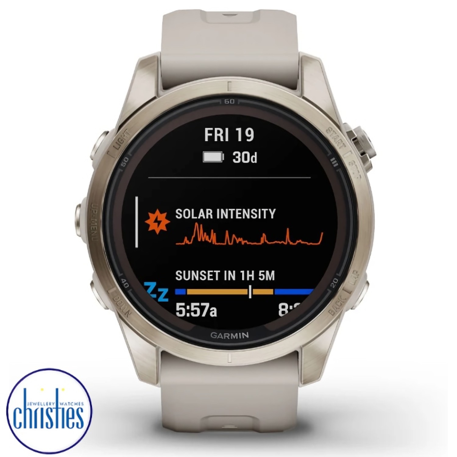 Christies Jewellery - fēnix® 7S Pro Sapphire Solar Edition Soft Gold with Light Sand Band Watches Auckland NZ 010-02776-16 fēnix® 7S Pro Sapphire Solar Edition Soft Gold with Light Sand Band 010-02776-16 Watches Auckland 010-02776-16